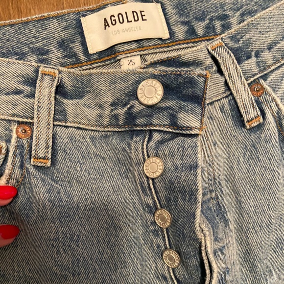 Agolde Curio Wash Mid Rise Jeans Size 25 - Picture 4 of 5